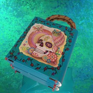 Sugar skull cigar box purse